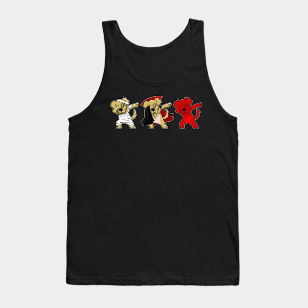 Golden Retriever Dabing Horror Halloween T-shirt Tank Top by kimmygoderteart